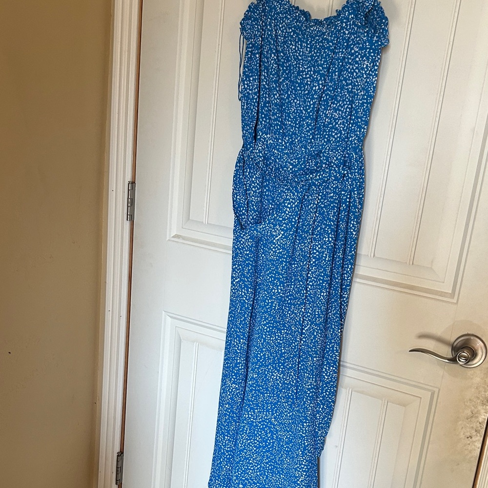 Clover and Sloan Blue Floral Romper